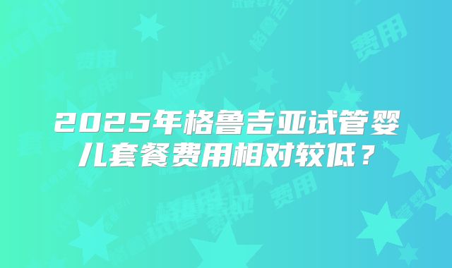 2025年格鲁吉亚试管婴儿套餐费用相对较低？