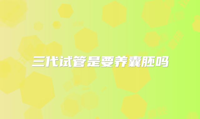 三代试管是要养囊胚吗