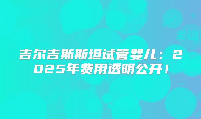 吉尔吉斯斯坦试管婴儿:2025年费用透明公开!