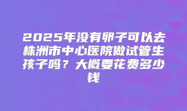 2025年没有卵子可以去株洲市中心医院做试管生孩子吗？大概要花费多少钱