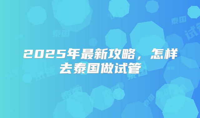 2025年最新攻略，怎样去泰国做试管
