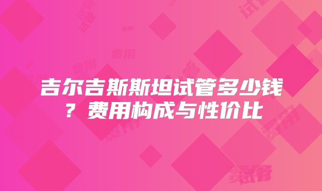 吉尔吉斯斯坦试管多少钱?费用构成与性价比