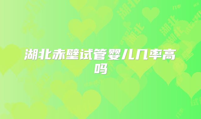 湖北赤壁试管婴儿几率高吗