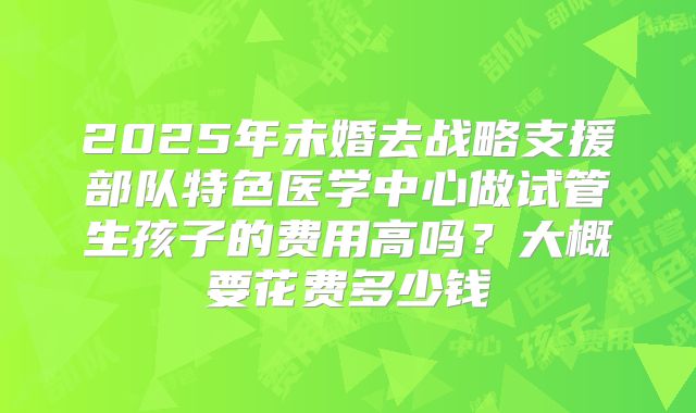 2025年未婚去战略支援部队特色医学中心做试管生孩子的费用高吗？大概要花费多少钱
