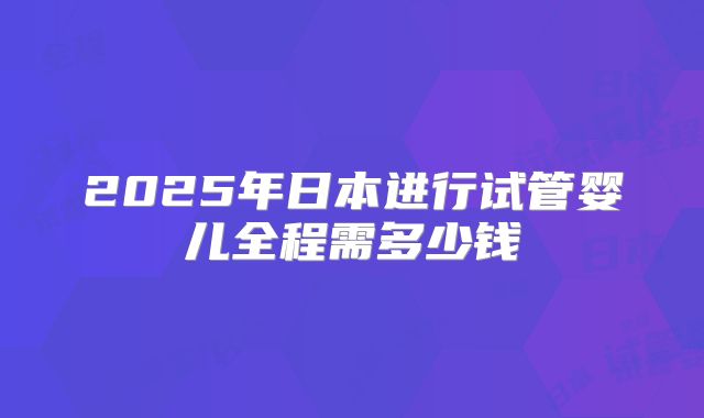2025年日本进行试管婴儿全程需多少钱