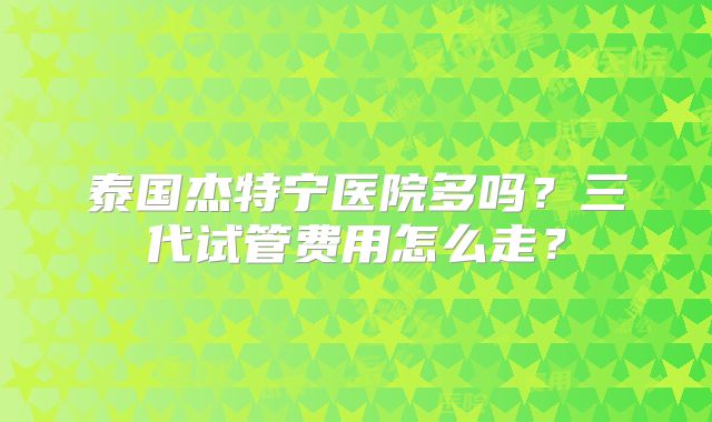 泰国杰特宁医院多吗？三代试管费用怎么走？