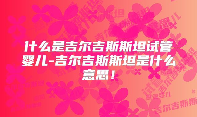 什么是吉尔吉斯斯坦试管婴儿-吉尔吉斯斯坦是什么意思！