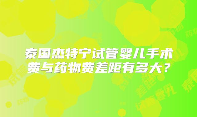 泰国杰特宁试管婴儿手术费与药物费差距有多大？