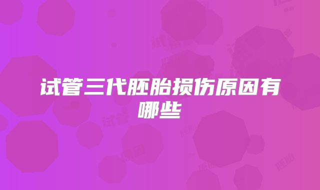 试管三代胚胎损伤原因有哪些