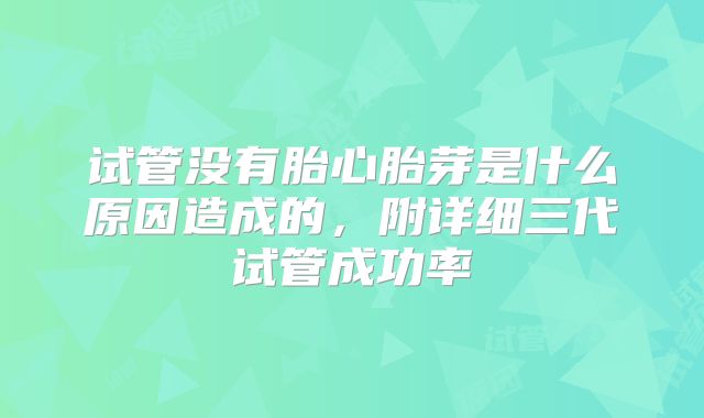 试管没有胎心胎芽是什么原因造成的，附详细三代试管成功率