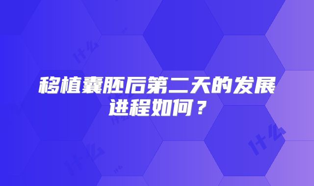 移植囊胚后第二天的发展进程如何？