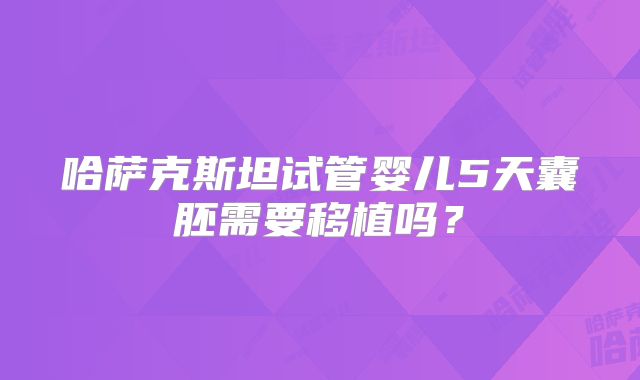 哈萨克斯坦试管婴儿5天囊胚需要移植吗？