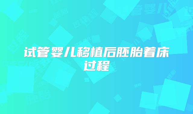 试管婴儿移植后胚胎着床过程