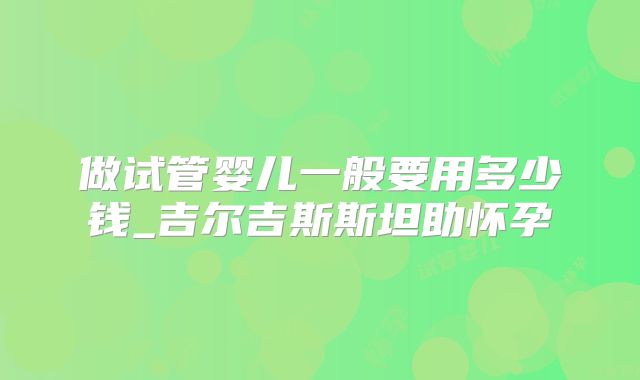 做试管婴儿一般要用多少钱_吉尔吉斯斯坦助怀孕