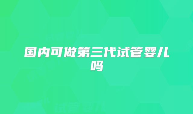 国内可做第三代试管婴儿吗