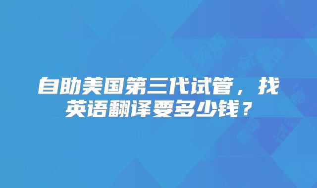 自助美国第三代试管,找英语翻译要多少钱?