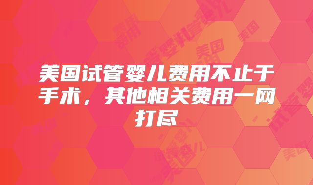 美国试管婴儿费用不止于手术，其他相关费用一网打尽