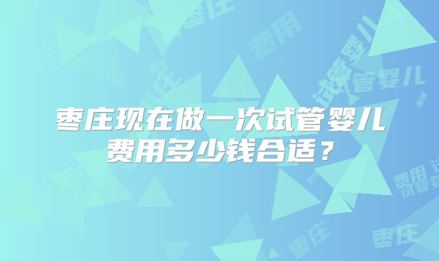 枣庄现在做一次试管婴儿费用多少钱合适？