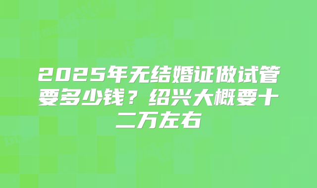 2025年无结婚证做试管要多少钱?绍兴大概要十二万左右