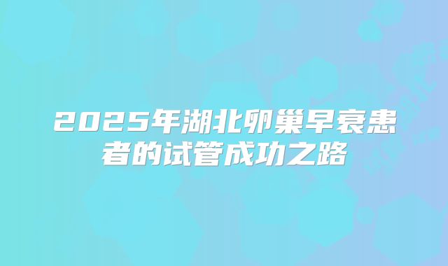 2025年湖北卵巢早衰患者的试管成功之路