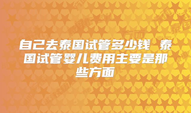 自己去泰国试管多少钱 泰国试管婴儿费用主要是那些方面
