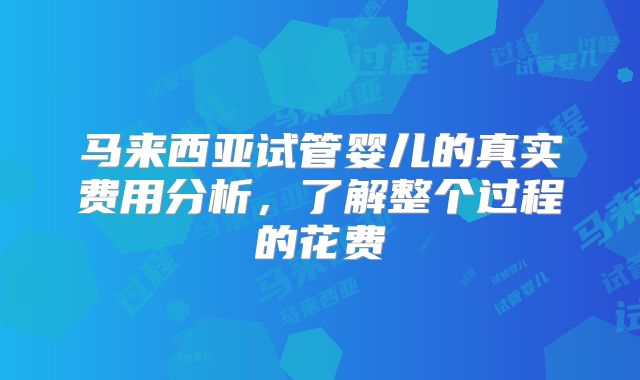马来西亚试管婴儿的真实费用分析，了解整个过程的花费