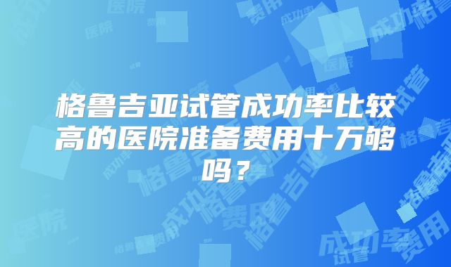格鲁吉亚试管成功率比较高的医院准备费用十万够吗?