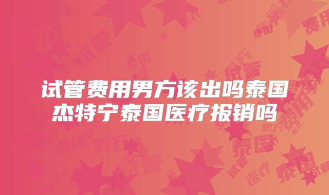 试管费用男方该出吗泰国杰特宁泰国医疗报销吗