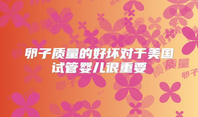 卵子质量的好坏对于美国试管婴儿很重要