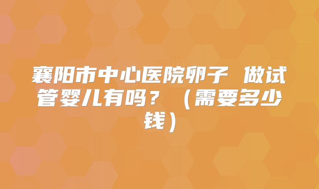 襄阳市中心医院卵子 做试管婴儿有吗？（需要多少钱）