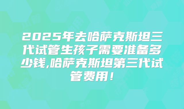 2025年去哈萨克斯坦三代试管生孩子需要准备多少钱,哈萨克斯坦第三代试管费用!