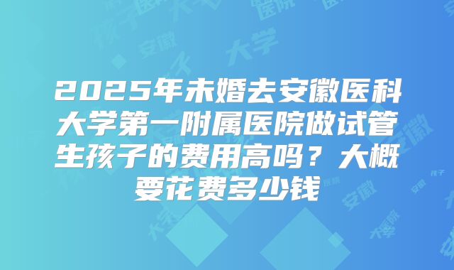 2025年未婚去安徽医科大学第一附属医院做试管生孩子的费用高吗？大概要花费多少钱
