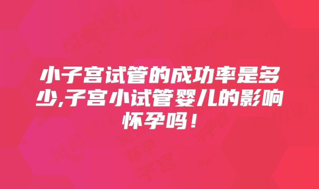 小子宫试管的成功率是多少,子宫小试管婴儿的影响怀孕吗！