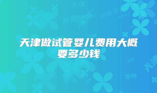 天津做试管婴儿费用大概要多少钱