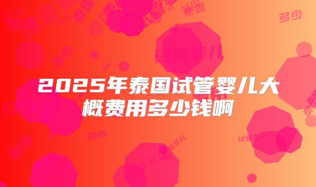 2025年泰国试管婴儿大概费用多少钱啊