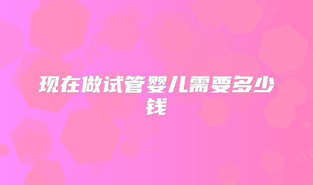 现在做试管婴儿需要多少钱