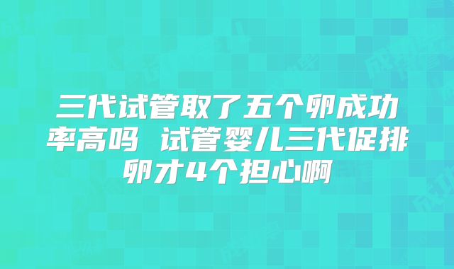 三代试管取了五个卵成功率高吗 试管婴儿三代促排卵才4个担心啊