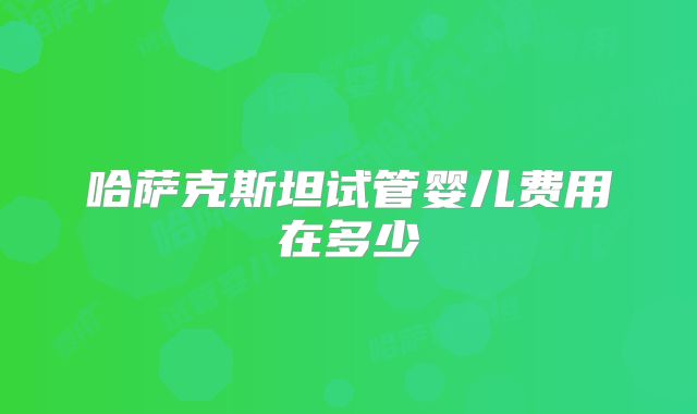 哈萨克斯坦试管婴儿费用在多少