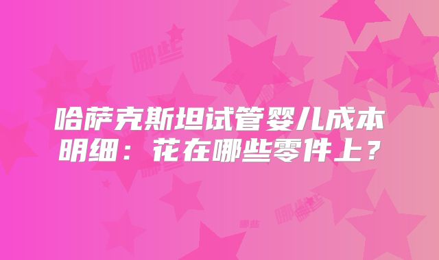 哈萨克斯坦试管婴儿成本明细：花在哪些零件上？