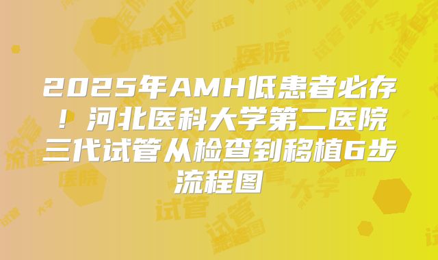 2025年AMH低患者必存！河北医科大学第二医院三代试管从检查到移植6步流程图