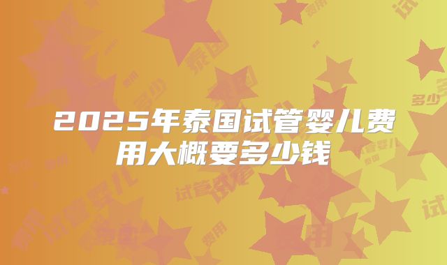 2025年泰国试管婴儿费用大概要多少钱