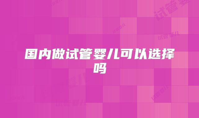 国内做试管婴儿可以选择吗