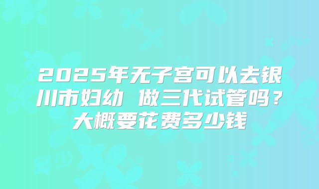 2025年无子宫可以去银川市妇幼 做三代试管吗？大概要花费多少钱