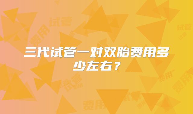 三代试管一对双胎费用多少左右?