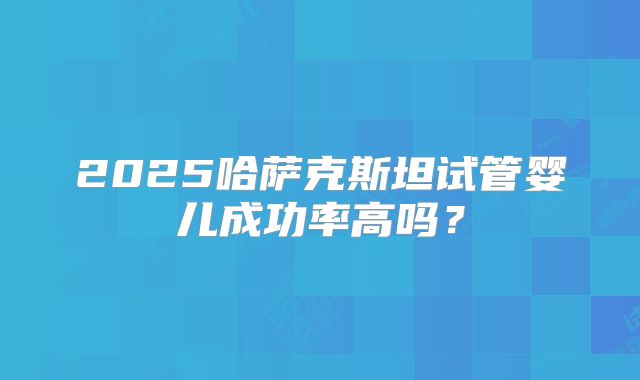 2025哈萨克斯坦试管婴儿成功率高吗？