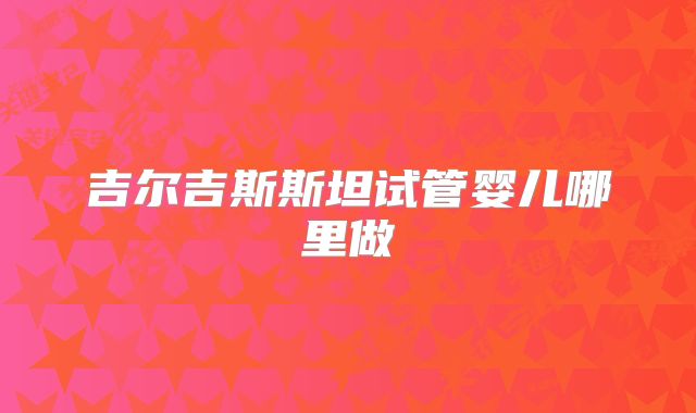 吉尔吉斯斯坦试管婴儿哪里做