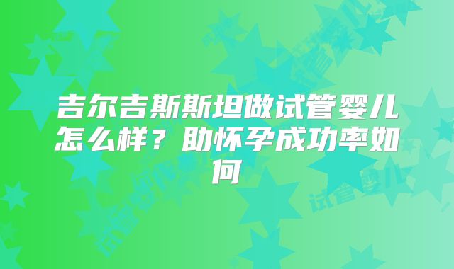 吉尔吉斯斯坦做试管婴儿怎么样？助怀孕成功率如何