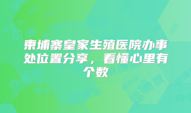 柬埔寨皇家生殖医院办事处位置分享,看懂心里有个数