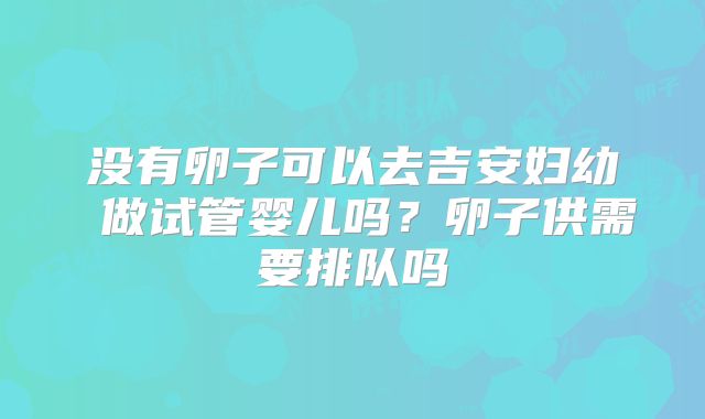 没有卵子可以去吉安妇幼 做试管婴儿吗？卵子供需要排队吗