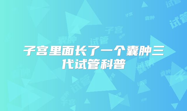 子宫里面长了一个囊肿三代试管科普